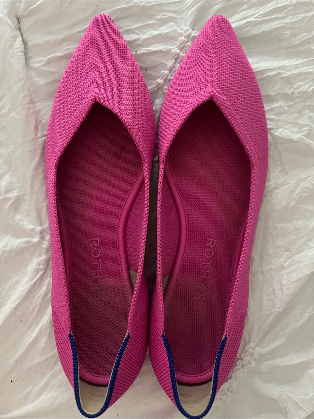 Rothy's Magenta Pointed Toe Flats